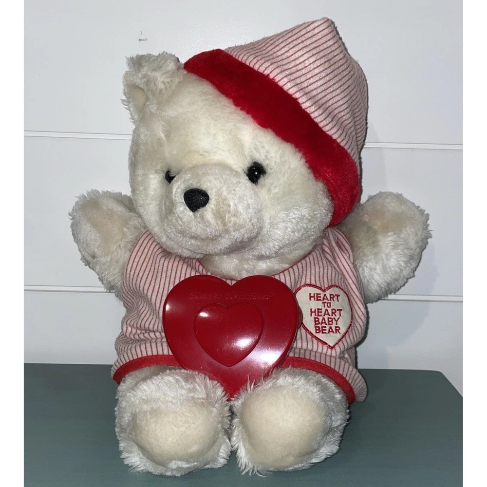Vintage House Of Lloyd‎ Heart To Heart 18" Bear With Working Heart - WORKS
